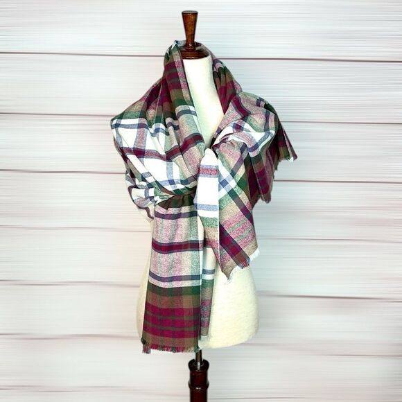 TARTAN HOUSE of SCOTLAND Plaid Brushed Cotton Blanket Scarf Wrap - Picture 1 of 9
